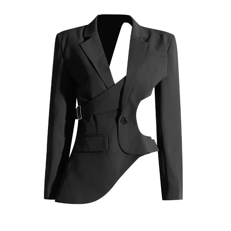 Blazer de manga campana con recortes asimétricos