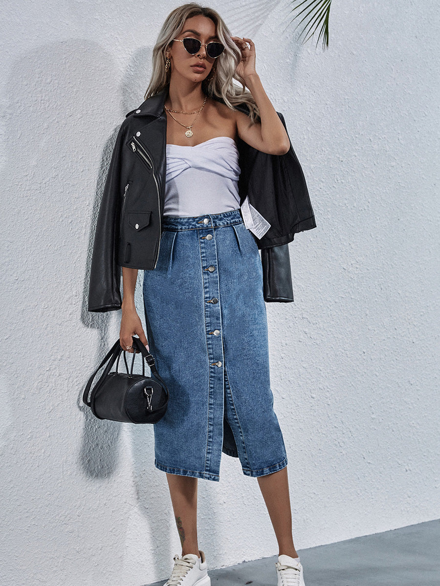 Falda de denim Clara - Corte atemporal y favorecedor para un estilo diario elegante