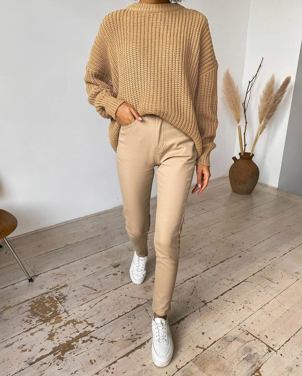 Thalia Suéter de punto vintage cómodo