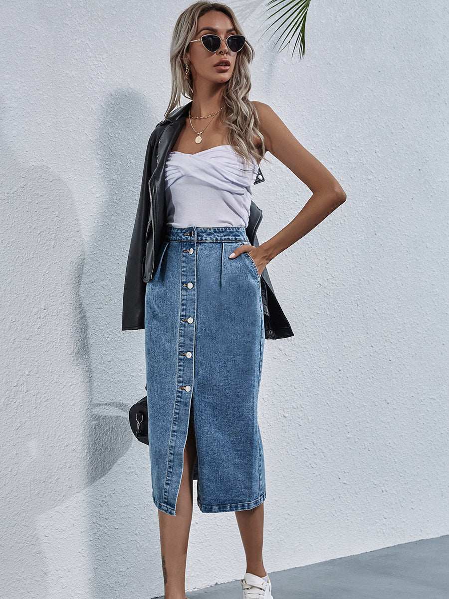Falda de denim Clara - Corte atemporal y favorecedor para un estilo diario elegante
