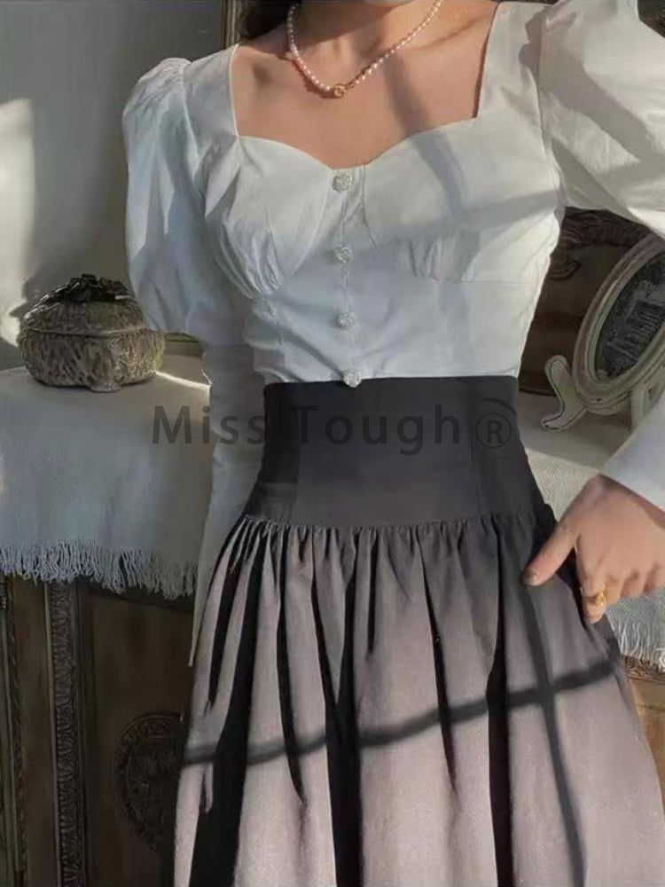 Falda larga vintage para mujer - Elegancia retro atemporal