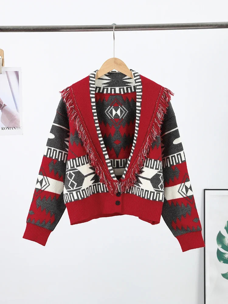 Cardigan de patchwork colorido