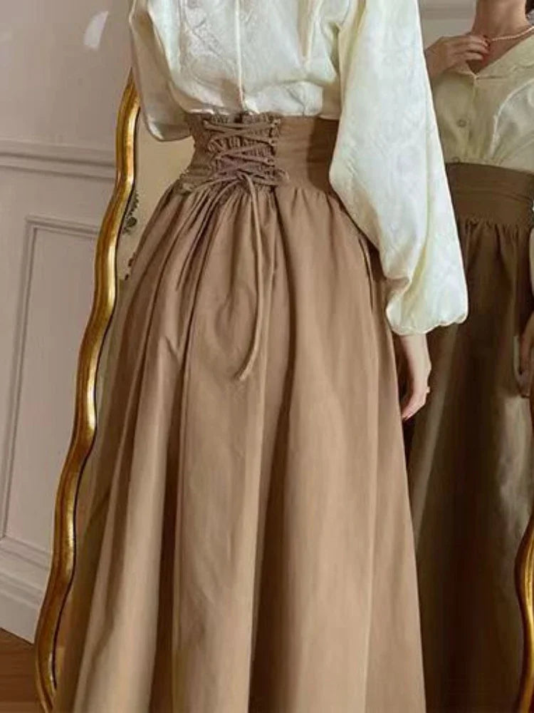 Falda larga vintage para mujer - Elegancia retro atemporal