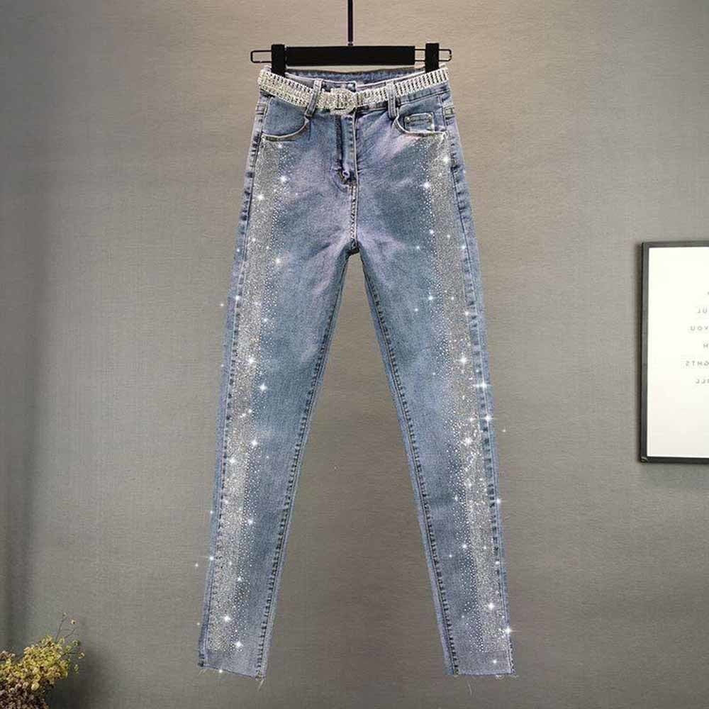 Jeans azules vintage de corte slim atemporales
