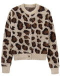 Suéter de pelaje sintético con estampado de leopardo
