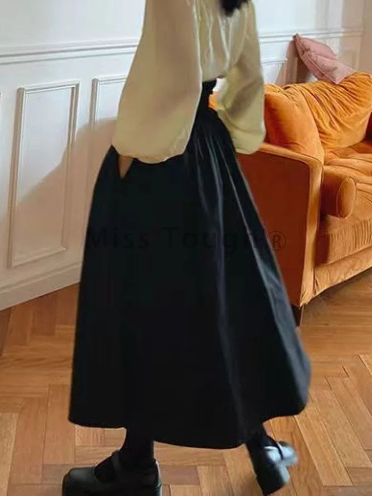 Falda larga vintage para mujer - Elegancia retro atemporal