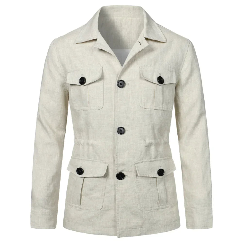 Chaqueta de lino Safari Oliver - Lino ligero y transpirable para la aventura diaria