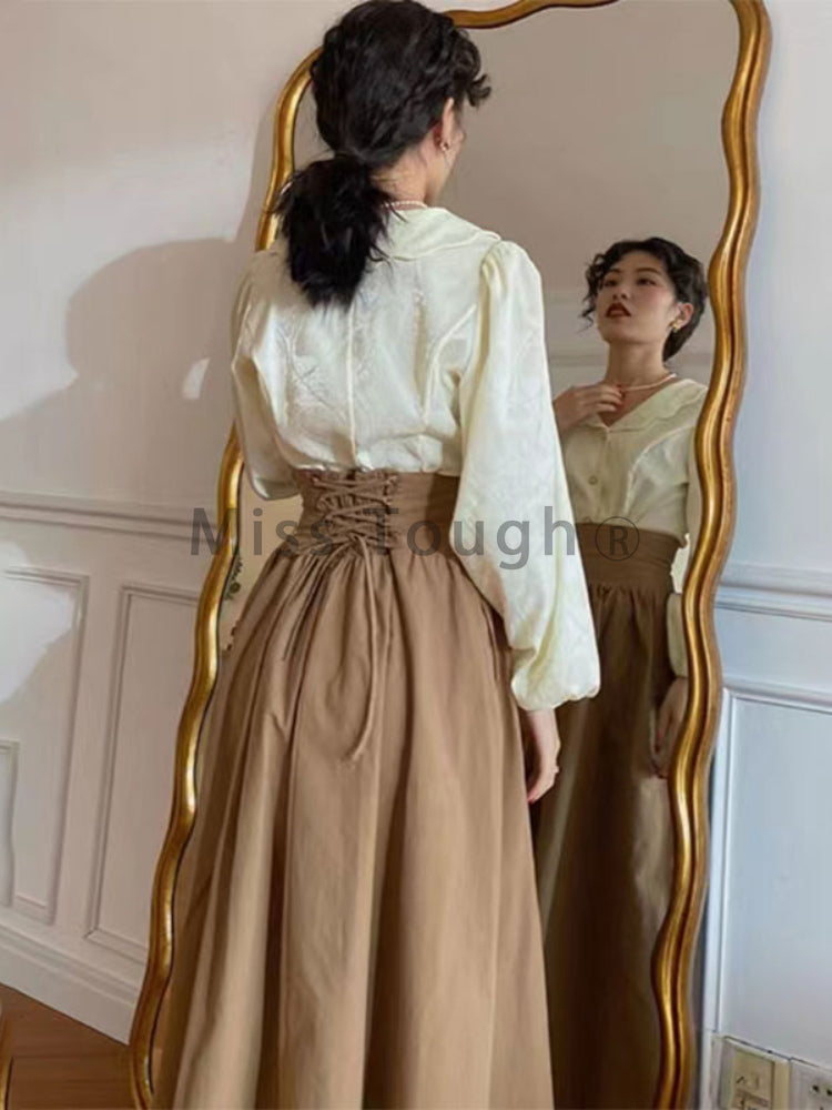 Falda larga vintage para mujer - Elegancia retro atemporal