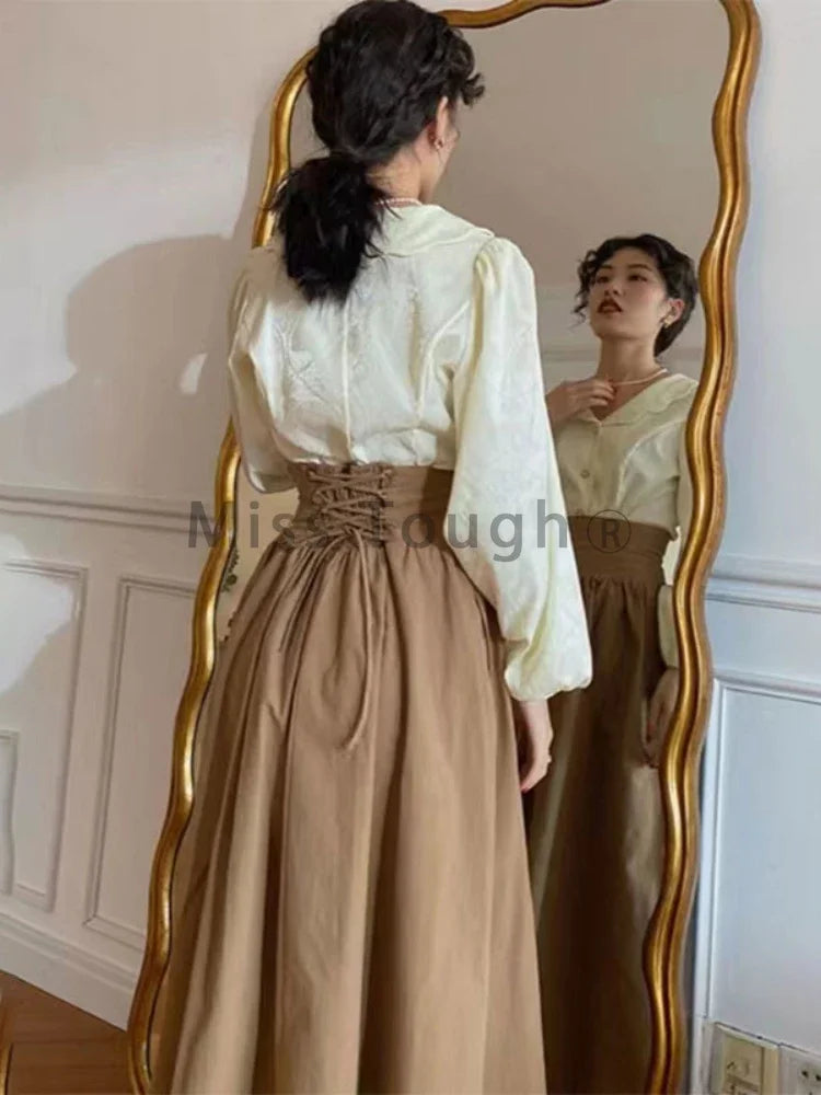 Falda larga vintage para mujer - Elegancia retro atemporal