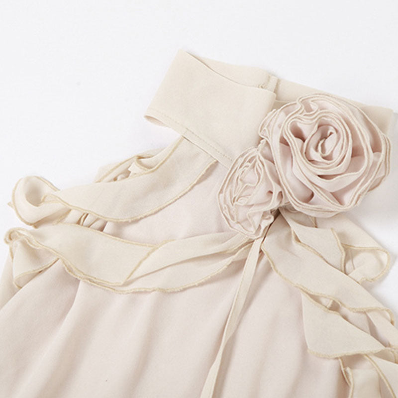Vestido corto asimétrico en capas, elegante